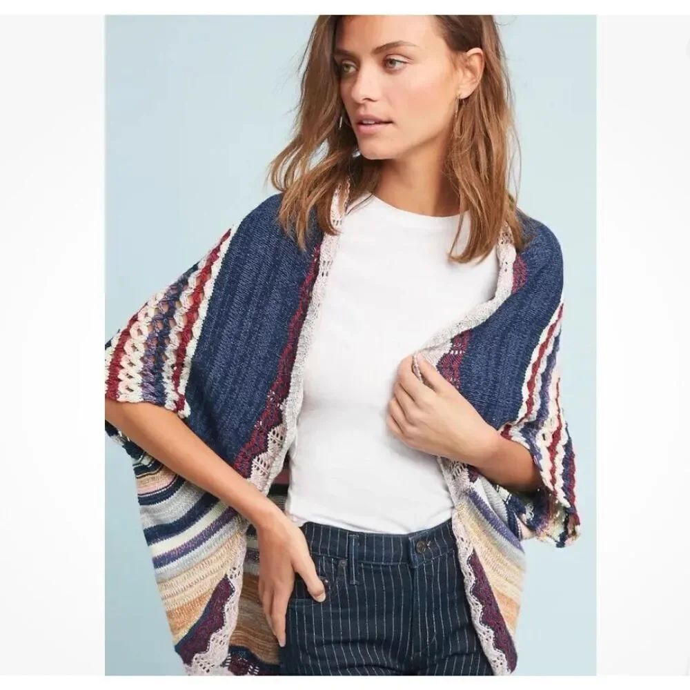 Anthropologie Kearny Crocheted Cardigan by Mothβcotton blend size L